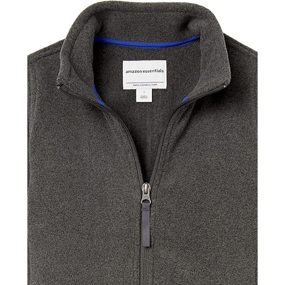 Amazon Essentials Fleece jackets Big Boys full zipper high collar 2XL 14-16 Gray - Picture 2 of 8